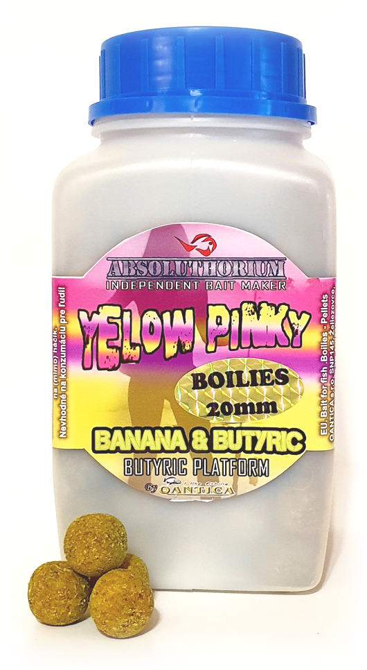 Boilies 1kg Absoluthorium Yelow pinky Banana butyric 20mm