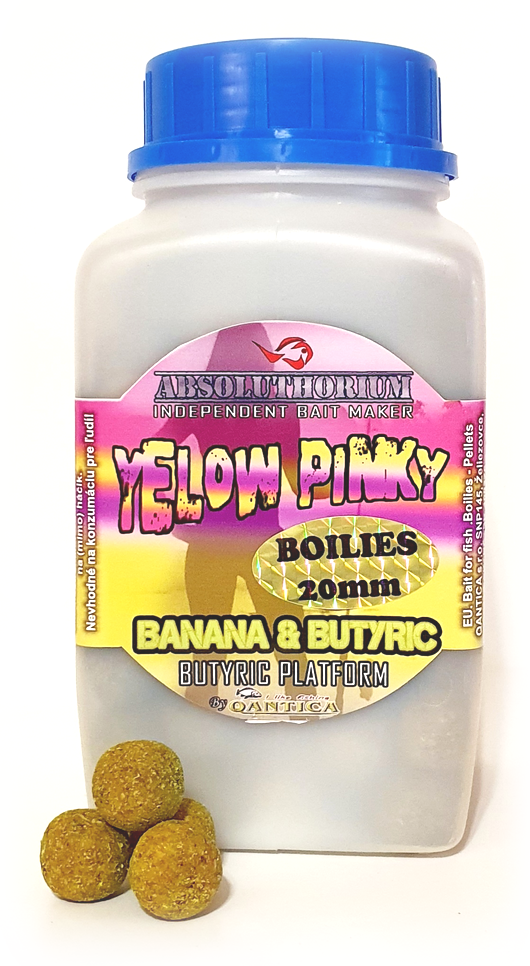 Boilies 1kg Absoluthorium Yelow pinky Banana butyric 20mm Boilies 1kg Absoluthorium Yelow pinky Banana butyric 20mm